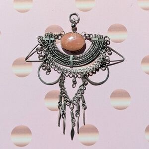 Vintage Bohemian Pendant with Rose Aventurine